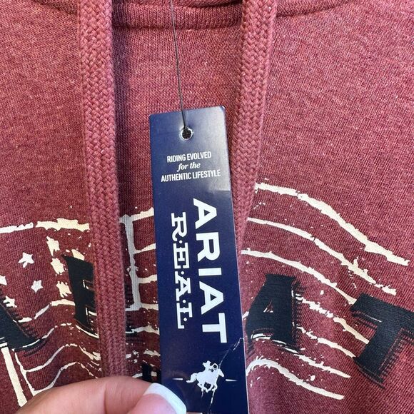 Ariat Ladies USA Sun-Dried Tomato Heather Hoodie large NEW - Picture 6 of 7